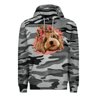 Slate Camo cockapoo floral pink glitter Premium Hoodie - Jasminsmagicworld