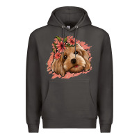 Smoke cockapoo floral pink glitter Premium Hoodie - Jasminsmagicworld