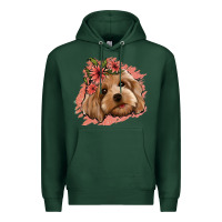 Sports Green cockapoo floral pink glitter Premium Hoodie - Jasminsmagicworld