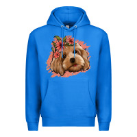 True Royal cockapoo floral pink glitter Premium Hoodie - Jasminsmagicworld