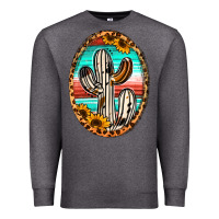 Charcoal Heather Western Cactus Premium Sweatshirt - Jasminsmagicworld