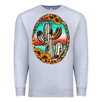 Heather Grey Western Cactus Premium Sweatshirt - Jasminsmagicworld
