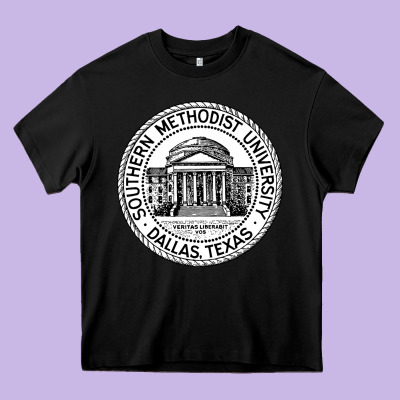Southern Methodist University Heavy Core Tee Designed By Artisfamous
