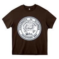 Chocolate Brown university of illinois Heavy Core Tee - artisFamous