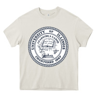 Cream university of illinois Heavy Core Tee - artisFamous