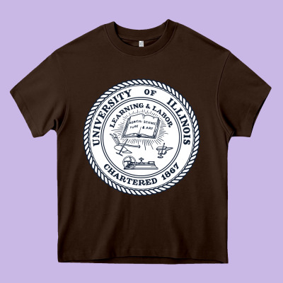 University Of Illinois Heavy Core Tee Designed By Artisfamous