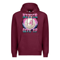 Burgundy never give up Premium Hoodie - BarkalooDesign