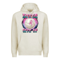 Oatmeal Heather never give up Premium Hoodie - BarkalooDesign