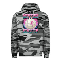 Slate Camo never give up Premium Hoodie - BarkalooDesign