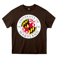 Chocolate Brown university of maryland Heavy Core Tee - artisFamous