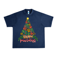 Navy paw print christmas tree Urban Heavy Tee - CowhideDigitalArt