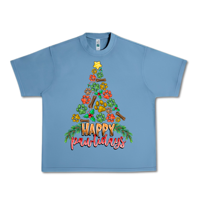 Paw Print Christmas Tree Urban Heavy Tee by CowhideDigitalArt | Teevron