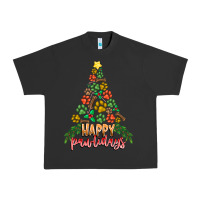 Pigment Black paw print christmas tree Urban Heavy Tee - CowhideDigitalArt