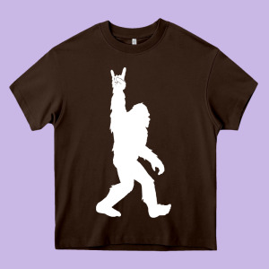 Funny Bigfoot Rock And Roll T Shirt For Sasquatch Believers Heavy Core Tee Designed By Artisfamous