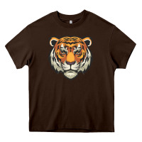 Chocolate Brown tiger vector face Heavy Core Tee - artisFamous
