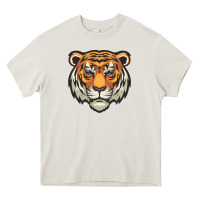 Cream tiger vector face Heavy Core Tee - artisFamous