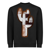 Black Leather Cowhide Cactus Heavyweight Sweatshirt - RanaPortraitStore