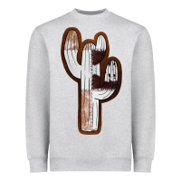 Heather Grey Leather Cowhide Cactus Heavyweight Sweatshirt - RanaPortraitStore