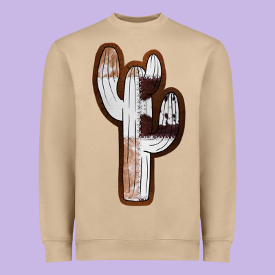 Leather Cowhide Cactus Heavyweight Sweatshirt Designed By Ranaportraitstore