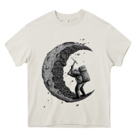 Cream digging the moon Heavy Core Tee - artisFamous