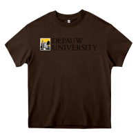 Chocolate Brown Depauw College Heavy Core Tee - artisFamous