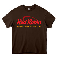 Chocolate Brown Resto Red Robin Heavy Core Tee - artisFamous