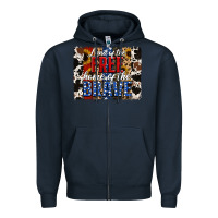 Navy land of the free  th of july brushstroke Zipper Hoodie - Jasminsmagicworld