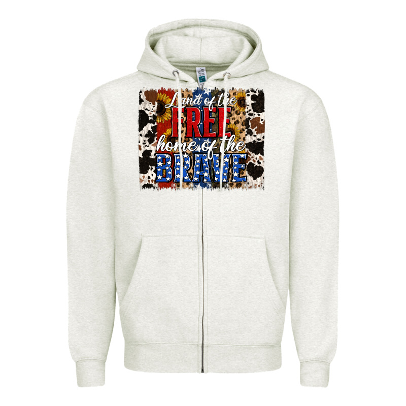 Land Of The Free  Th Of July Brushstroke Zipper Hoodie by Jasminsmagicworld | Teevron