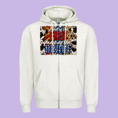 Land Of The Free  Th Of July Brushstroke Zipper Hoodie Designed By Jasminsmagicworld
