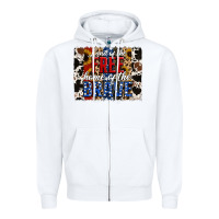 White land of the free  th of july brushstroke Zipper Hoodie - Jasminsmagicworld