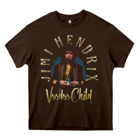 Chocolate Brown jimi hendrix Heavy Core Tee - artisFamous