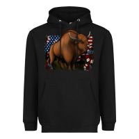 Black American Bison Heavyweight Hoodie - Jasminsmagicworld