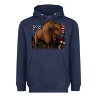 Navy American Bison Heavyweight Hoodie - Jasminsmagicworld