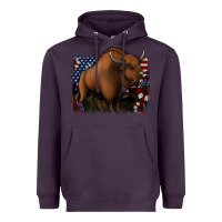 Plum American Bison Heavyweight Hoodie - Jasminsmagicworld