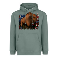 Sage American Bison Heavyweight Hoodie - Jasminsmagicworld