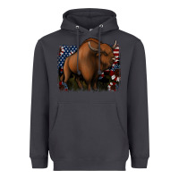 Smoke American Bison Heavyweight Hoodie - Jasminsmagicworld