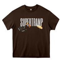 Chocolate Brown supertramp Heavy Core Tee - artisFamous