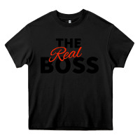 Black the real boss matching couple Heavy Core Tee - artisFamous