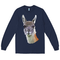 Navy Guanaco Llama Head Long Sleeve Tee - LillyAllenDesigns