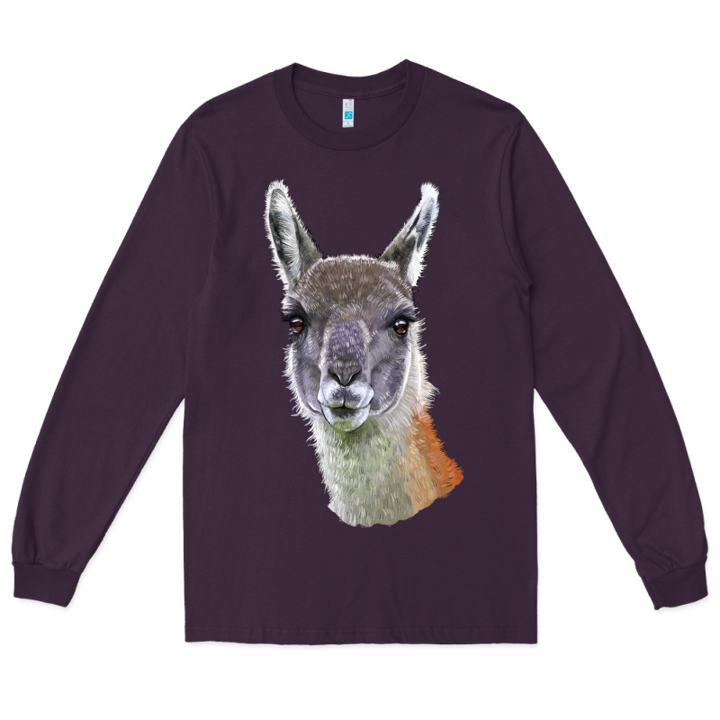 Guanaco Llama Head Long Sleeve Tee by LillyAllenDesigns | Teevron