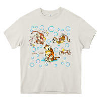 Cream calvin and hobbes Heavy Core Tee - artisFamous
