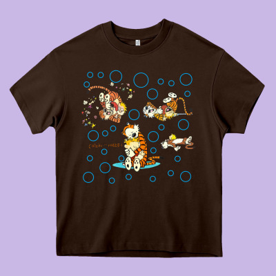 Calvin And Hobbes Heavy Core Tee Designed By Artisfamous