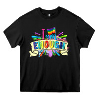 Black I am enough Heavy Core Tee - FaDigitalArtStudio