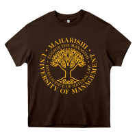Chocolate Brown Maharishi International College Heavy Core Tee - artisFamous