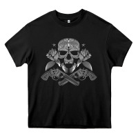 Black guns & roses 7 Heavy Core Tee - artisFamous
