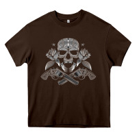 Chocolate Brown guns & roses 7 Heavy Core Tee - artisFamous