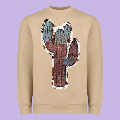 Cowhide Old Cactus Heavyweight Sweatshirt Designed By Ranaportraitstore