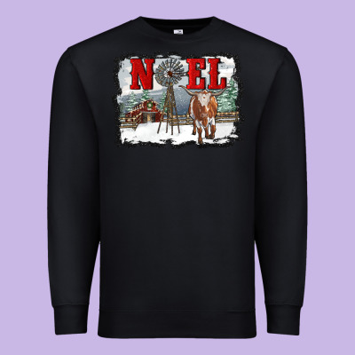 Noel With Windmill And Farm Premium Sweatshirt Designed By Ranaportraitstore