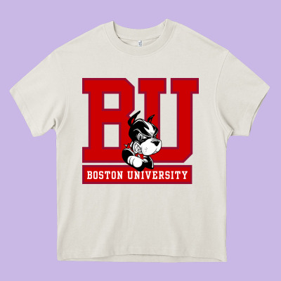 Boston University Terriers Heavy Core Tee Designed By Artisfamous