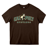 Chocolate Brown cal poly mustangs Heavy Core Tee - artisFamous